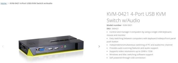 KVM Switch 4 Ports ,