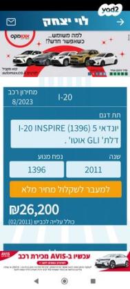 יונדאי i20 GLI אוט' 1.4 (100 כ"ס) בנזין 2011 למכירה בצפת