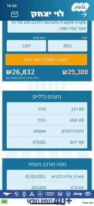 סקודה אוקטביה Ambiente אוט' 1.2 (105 כ''ס) בנזין 2011 למכירה באשקלון