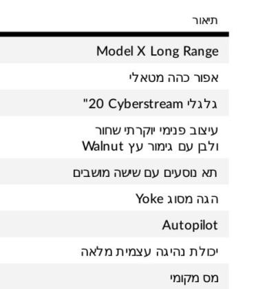 טסלה מודל X 4X4 Long Range אוט' חשמלי (707 כ''ס) חשמלי 2023 למכירה בתל אביב יפו