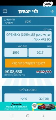 יונדאי טוסון Open Sky אוט' בנזין 2.0 (155 כ"ס) בנזין 2017 למכירה בבת ים