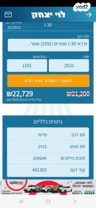 יונדאי i30 Supreme אוט' 1.6 (126 כ''ס) בנזין 2010 למכירה במעלה אדומים