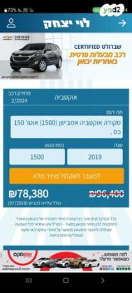 סקודה אוקטביה Ambition אוט' 1.5 (150 כ''ס) בנזין 2019 למכירה בנס ציונה