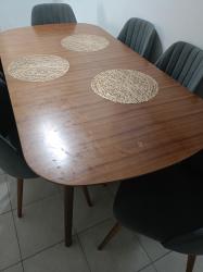 שולחן נפתח אובלי מעץ מנגו